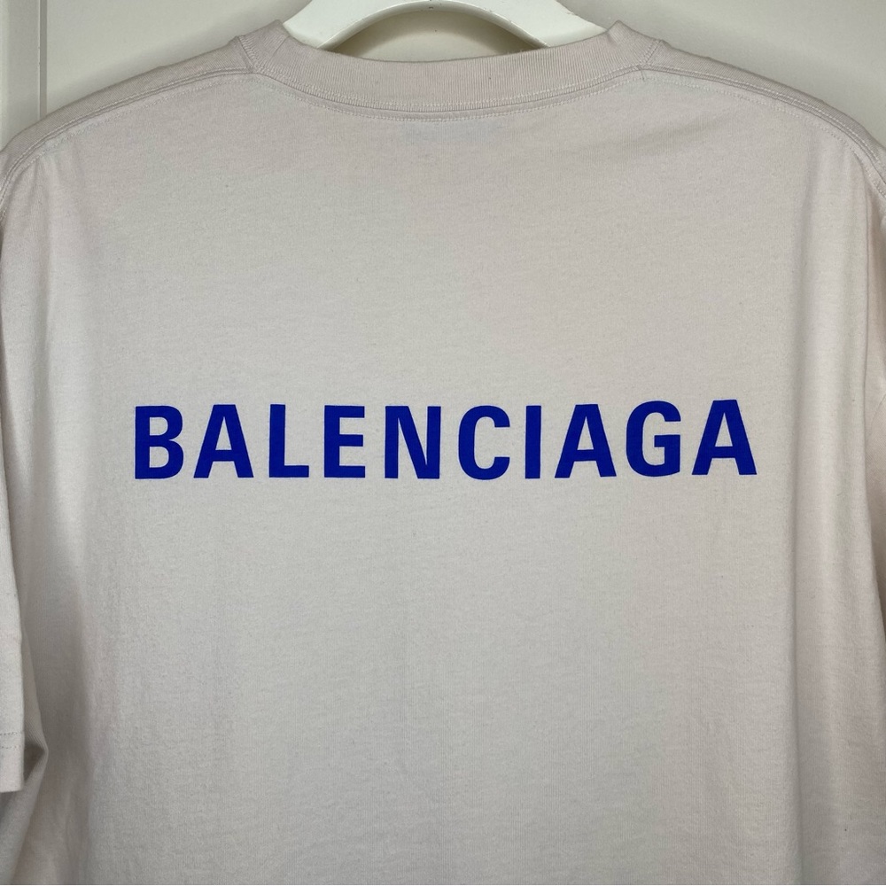 Authentic Balenciaga Back T Shirt Cream Size Medium - Picture 4 of 14